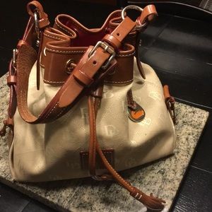 DOONEY & BOURKE canvas and leather drawstring bag!